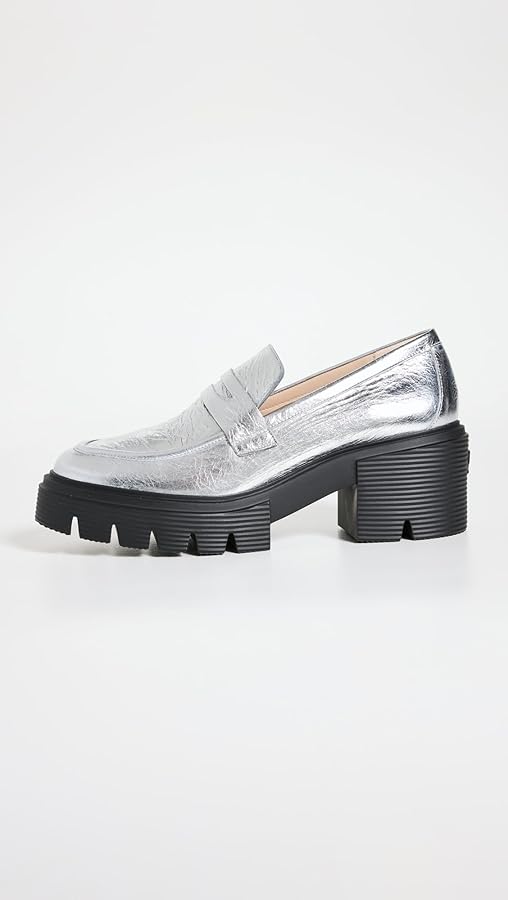 Amazon.com | Stuart Weitzman Women's Soho Loafers, Silver, 6